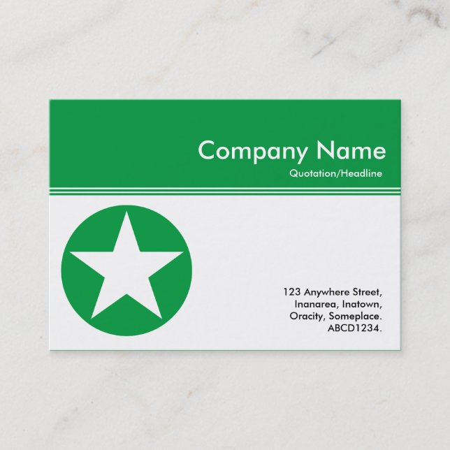 Colour Header III - Green - Star Business Card (Front)