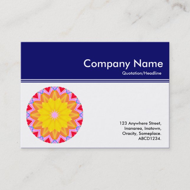 Colour Header III - Mandala - Navy Blue Business Card (Front)