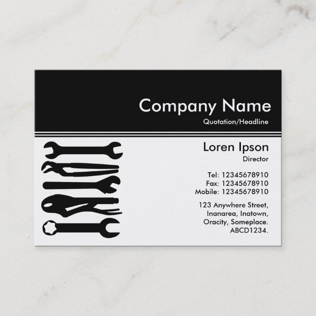 Colour Header III v2 - Blac - Tools Business Card (Front)