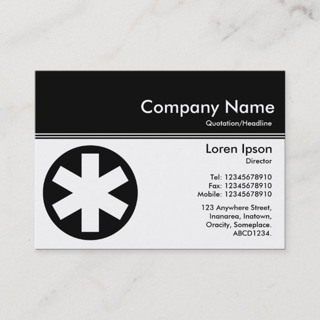 Colour Header III v2 - Black - Asterisk Business Card (Front)