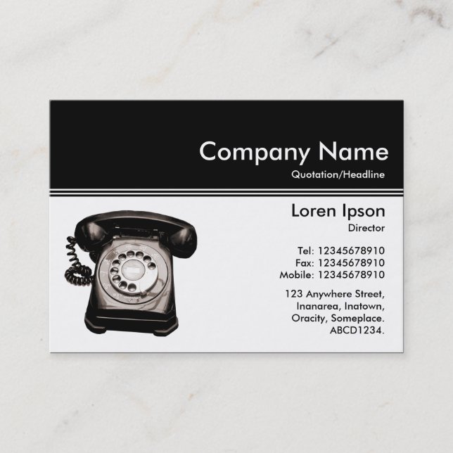 Colour Header III v2 - Black - Hotline Business Card (Front)
