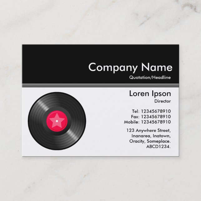 Colour Header III v2 - Black - LP Record Business Card (Front)