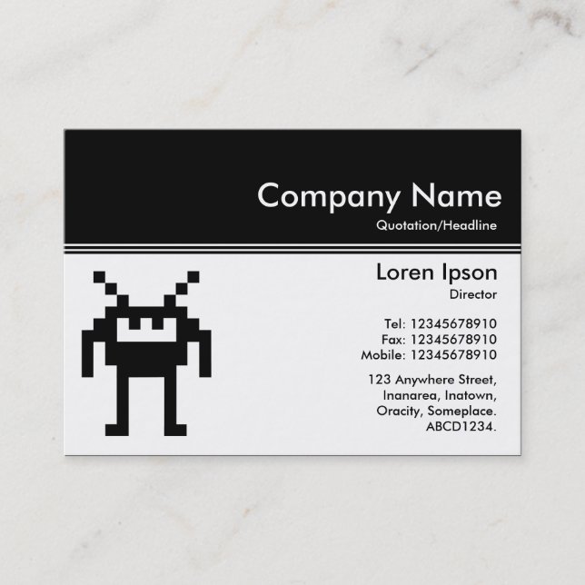 Colour Header III v2 - Black - Nanobot Business Card (Front)