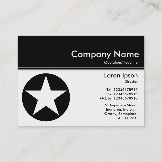 Colour Header III v2 - Black - Star Business Card (Front)