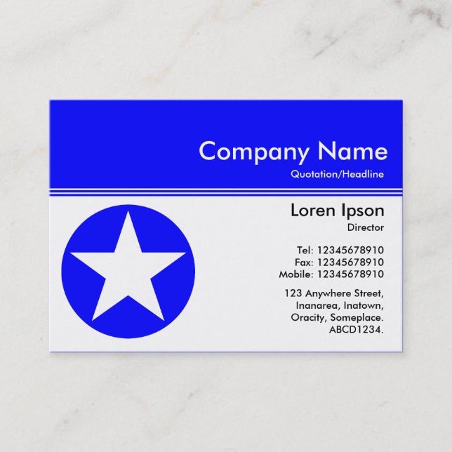 Colour Header III v2 - Blue - Star Business Card (Front)