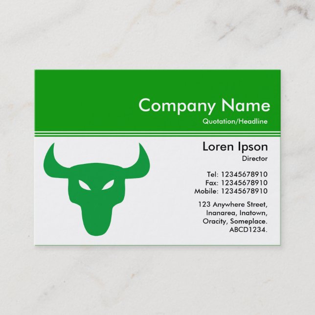 Colour Header III v2 - Green - Steer Business Card (Front)