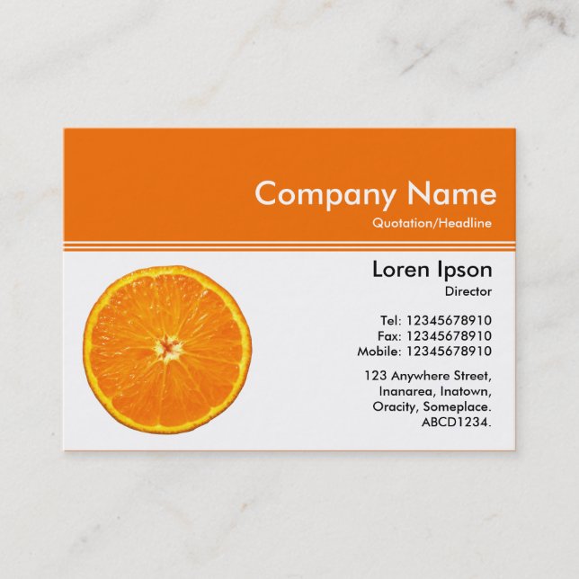 Colour Header III v2 - Orange (F66C01) - Business Card (Front)