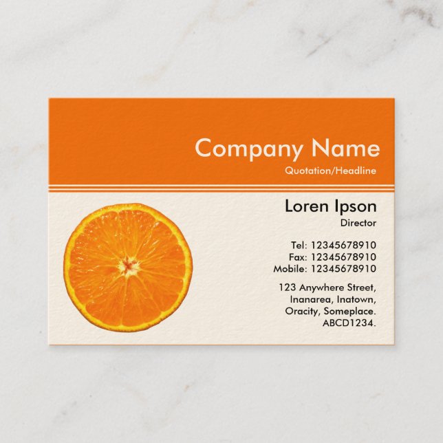 Colour Header III v2 - Orange (F66C01) - Clementin Business Card (Front)