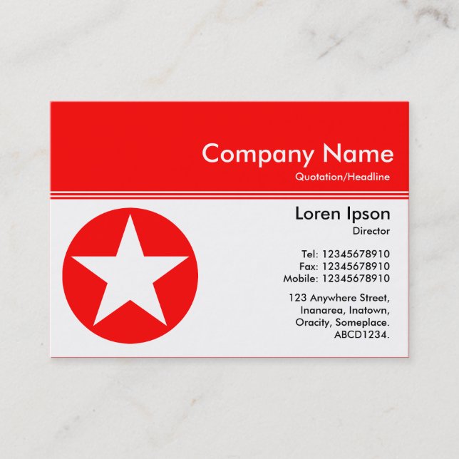 Colour Header III v2 - Red - Star Business Card (Front)