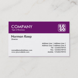 Colour Header (Logo) - Plum Business Card