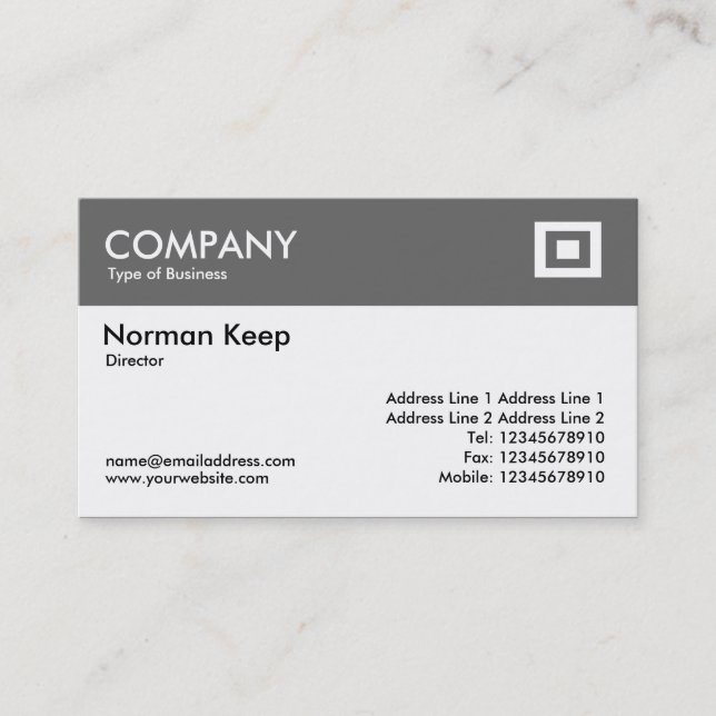 Colour Header - Mid Grey Business Card (Front)