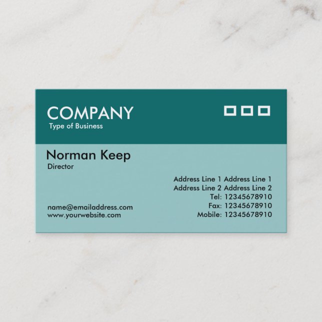 Colour Header - Shades of Green Business Card (Front)