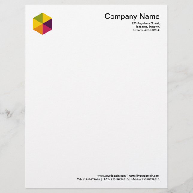 Colour Hexagon 01 Letterhead (Front)