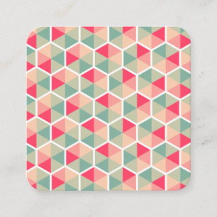Colour Hexagon Pattern 04 Square Business Card