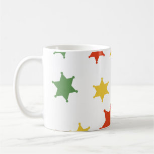 Colour Hexagram sheriff icon isolated seamless pat Coffee Mug