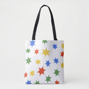 Colour Hexagram sheriff icon isolated seamless pat Tote Bag