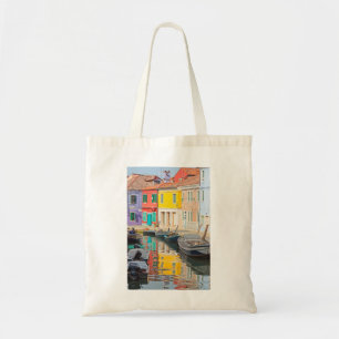 Colour houses in Venice island Burano Ital Tote Bag