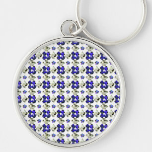Colour Illustration Fancy shapes, Grey and Blue Keychain