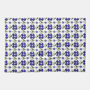 Colour Illustration Fancy shapes, Grey and Blue Kitchen Towel