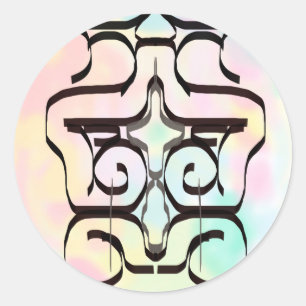 colour illustrations classic round sticker