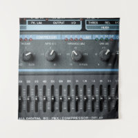 Colour image of many buttons in a sound recording 