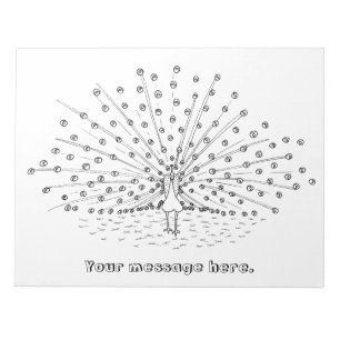 Colour in a Peacock Drawing Colouring Notepads