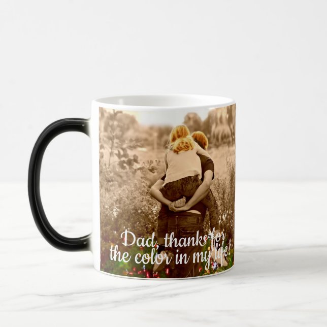 Colour in my life: thanks Dad Custom Magic Mug (Left)