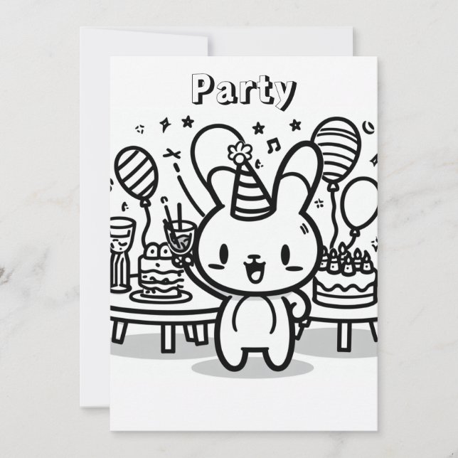 Colour in party invitation (Front)