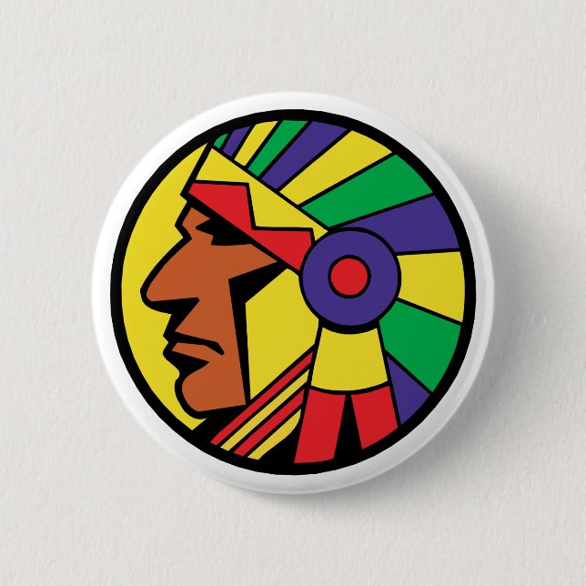 Colour Indian Head 2 Inch Round Button (Front)