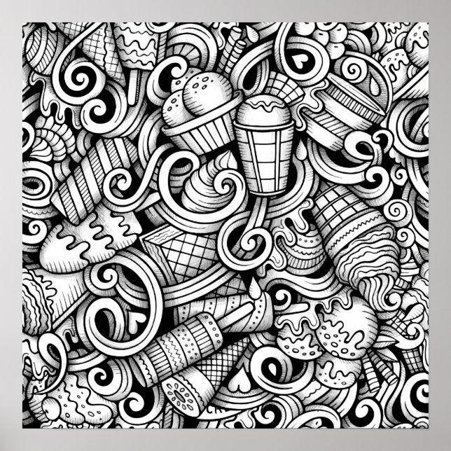 Colour It Poster Ice Cream Art (Front)