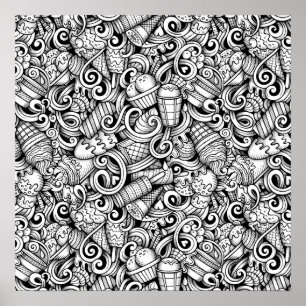 Colour It Poster Ice Cream Art