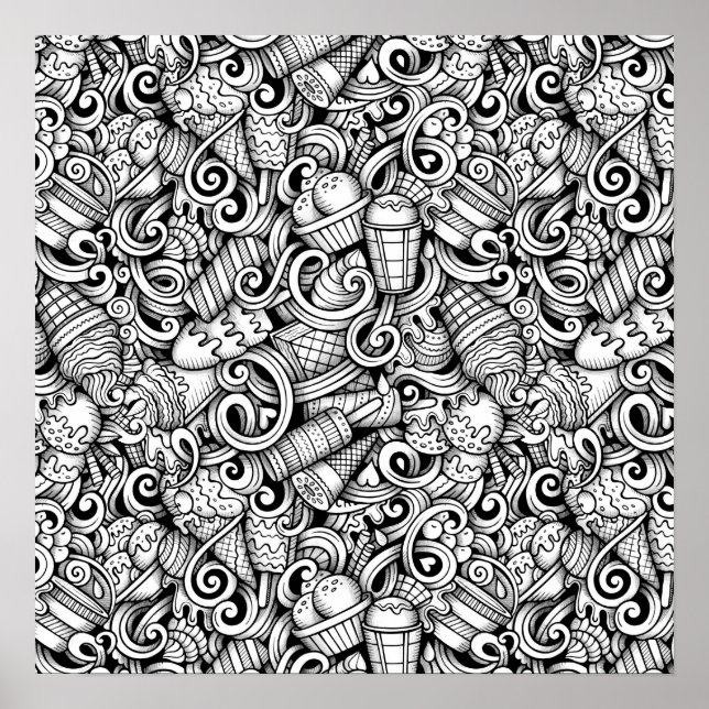 Colour It Poster Ice Cream Art (Front)