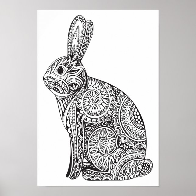 Colour It Poster Rabbit Pattern (Front)