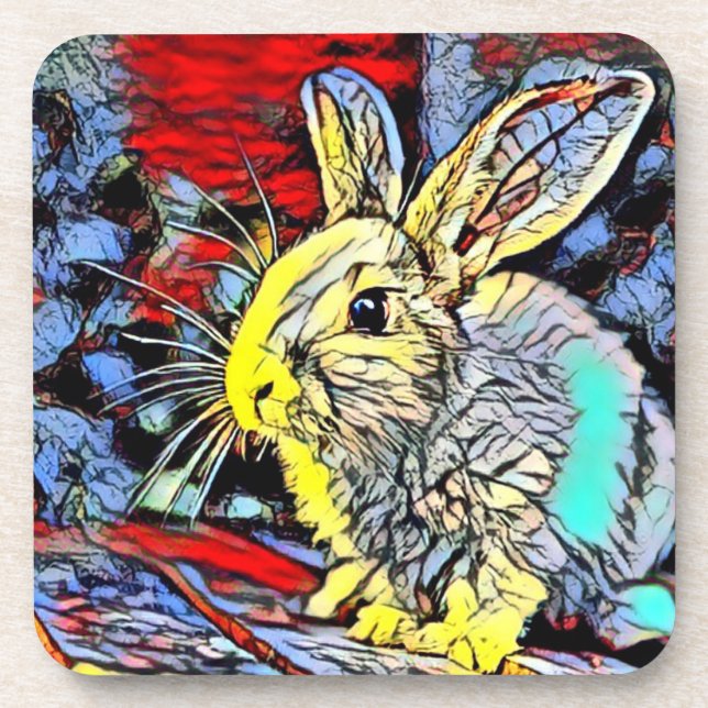 colour kick bunny coaster (Front)