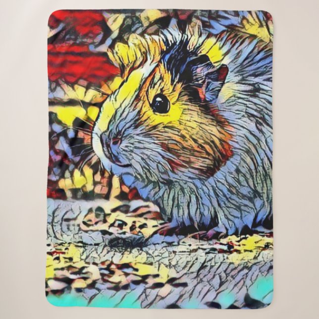 Colour Kick -Guinea Pig Sherpa Blanket (Front)