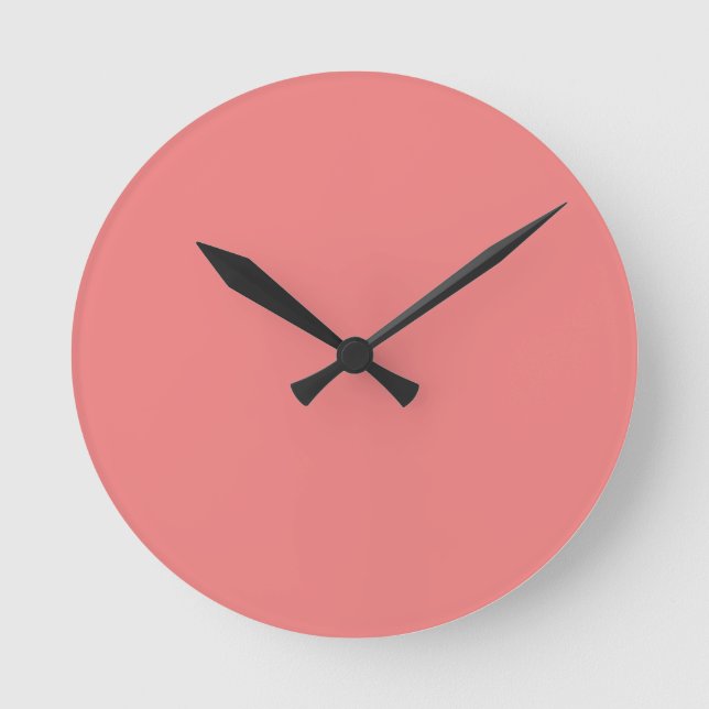 colour light coral round clock (Front)