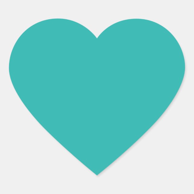 colour light sea green heart sticker (Front)