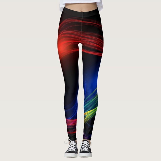 Colour Lights Black Leggings (Front)