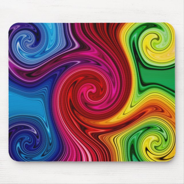 Colour Lined Spectrum Swirl Mousepad (Front)