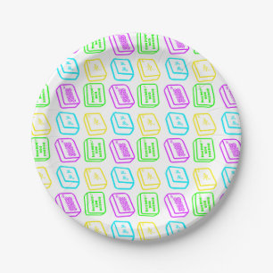 Colour Mahjong Tiles Plates