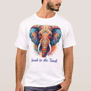 "Colour Majesty: Tribal Elephant Art in Bold Hues" T-Shirt