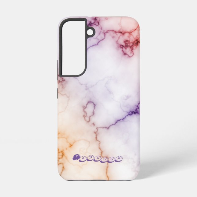 Colour Marble Pattern Personalization Samsung Galaxy S22 Case (Back)