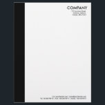 Colour Margin - Black Letterhead<br><div class="desc">A modern business letter head with simple colour margin. The margin is approximately 1.25" wide so allows a 1/4" offset for text with most word processor software which normally default to 1.5". Company and address details in the top right with Web and phone details aligned at the bottom, aligned approximately...</div>