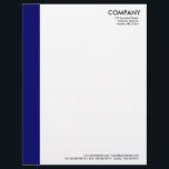 Colour Margin - Deep Navy Letterhead<br><div class="desc">A modern business letter head with simple colour margin. The margin is approximately 1.25" wide so allows a 1/4" offset for text with most word processor software which normally default to 1.5". Company and address details in the top right with Web and phone details aligned at the bottom, aligned approximately...</div>