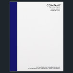 Colour Margin - Deep Navy Letterhead<br><div class="desc">A modern business letter head with simple colour margin. The margin is approximately 1.25" wide so allows a 1/4" offset for text with most word processor software which normally default to 1.5". Company and address details in the top right with Web and phone details aligned at the bottom, aligned approximately...</div>