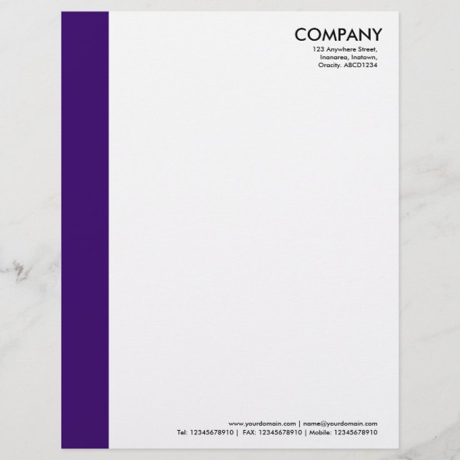 Colour Margin - Deep Purple Letterhead (Front)