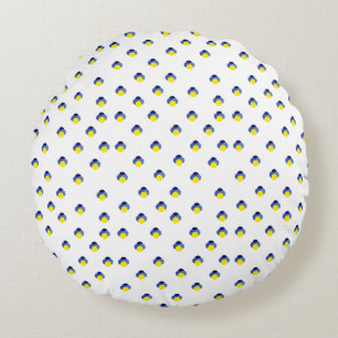 Colour Match Circle Block Design Round Pillow