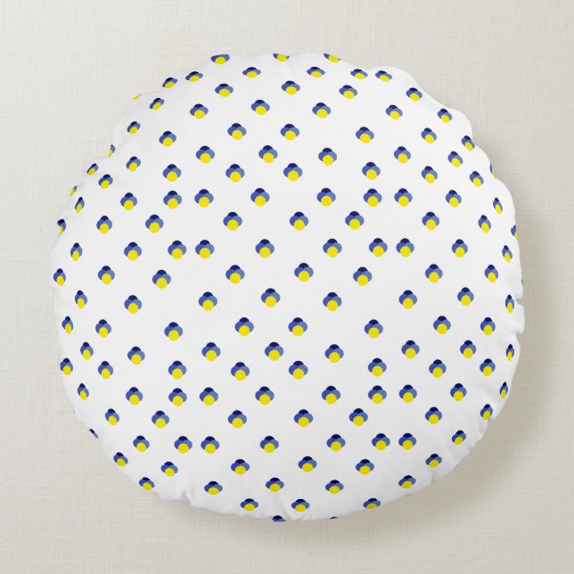 Colour Match Circle Block Design Round Pillow (Front)