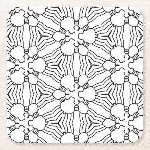 colour me abstract doodle coaster