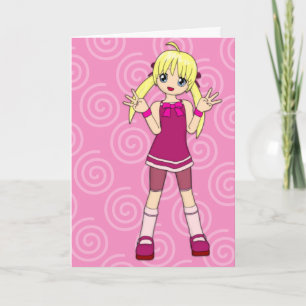 Colour Me Anime Birthday Card
